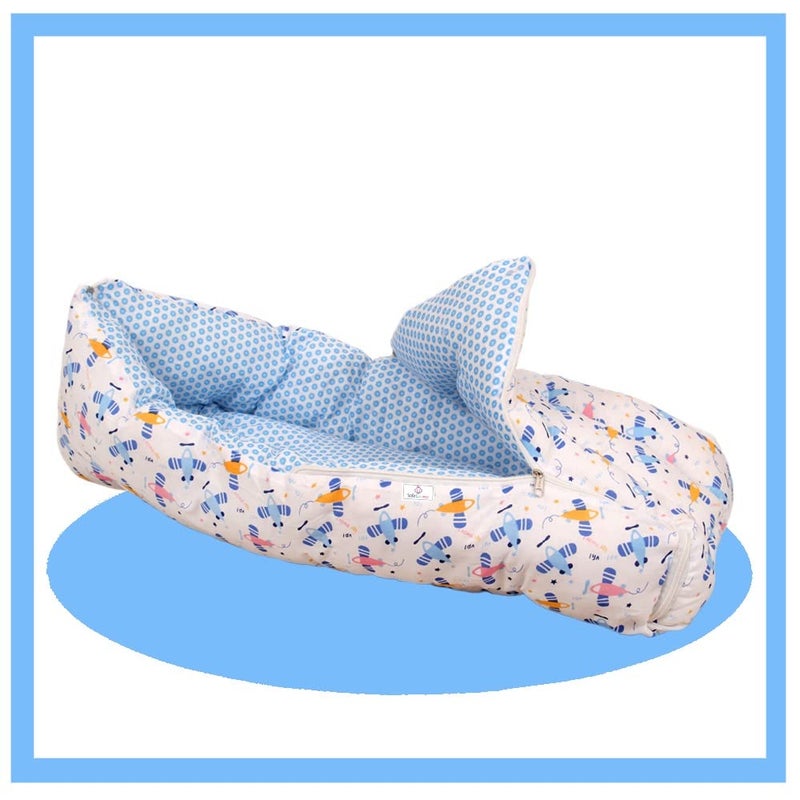 SafeChamp Lite Air Baby Sleeping Bag Cum Carry Bag (Blue) - Image 1