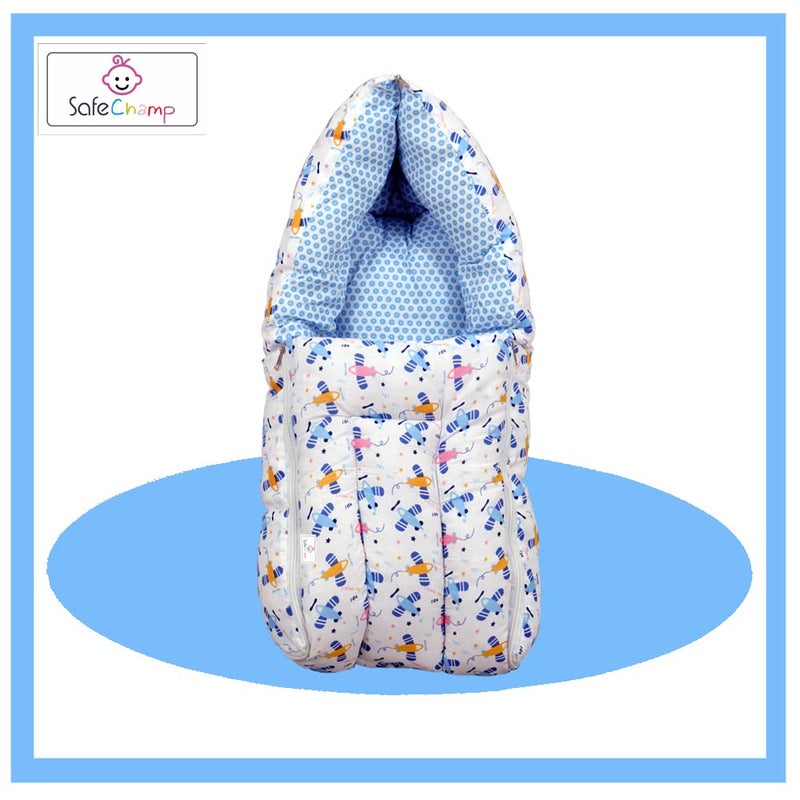 SafeChamp Lite Air Baby Sleeping Bag Cum Carry Bag (Blue) - Image 2