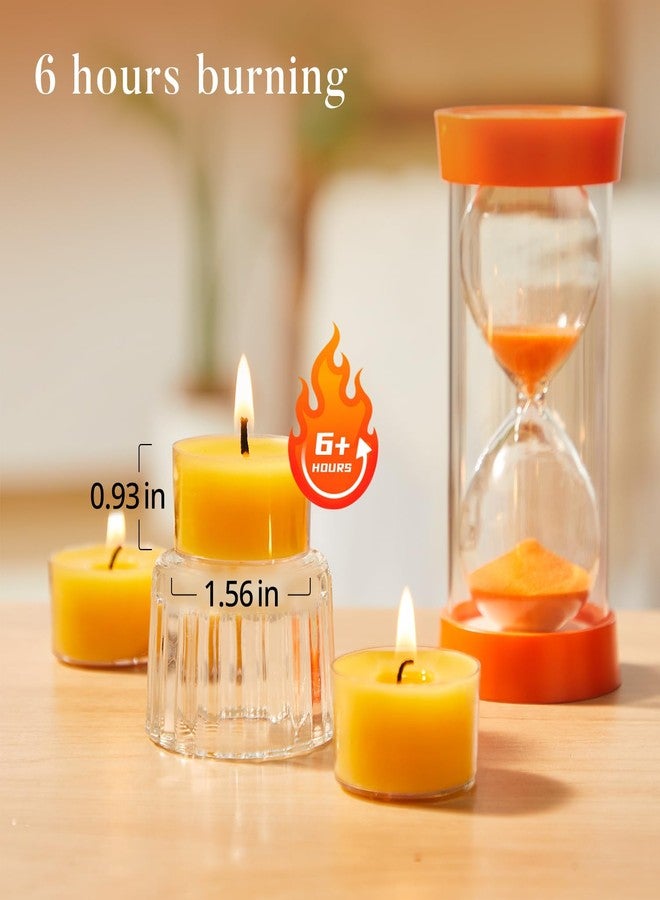 Ashlux 6 Hours Beeswax Tealight Candles 12 Pack,100% Pure Beeswax Candles in Clear Cup, Natural Beeswax Tea Lights for Air Purification,Christmas,Home Deco - Image 2