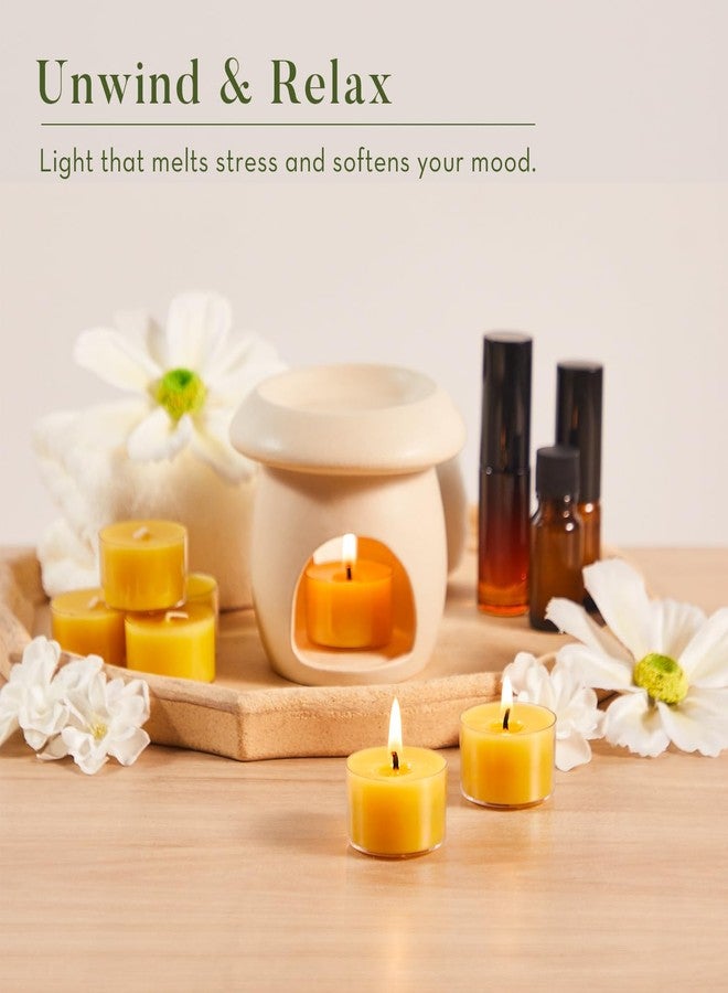 Ashlux 6 Hours Beeswax Tealight Candles 12 Pack,100% Pure Beeswax Candles in Clear Cup, Natural Beeswax Tea Lights for Air Purification,Christmas,Home Deco - Image 5