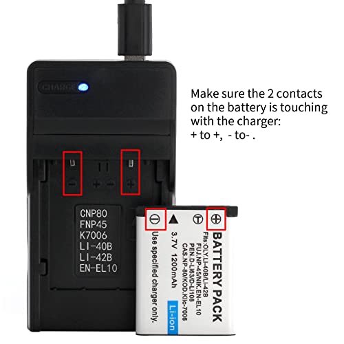 Norifon EN-EL10 USB Charger for Nikon Coolpix S200, S203, S210, S220, S230, S3000, S4000, S500, S510, S5100, S520, S570, S60, S600, S700, S80 Camera and More - Image 4