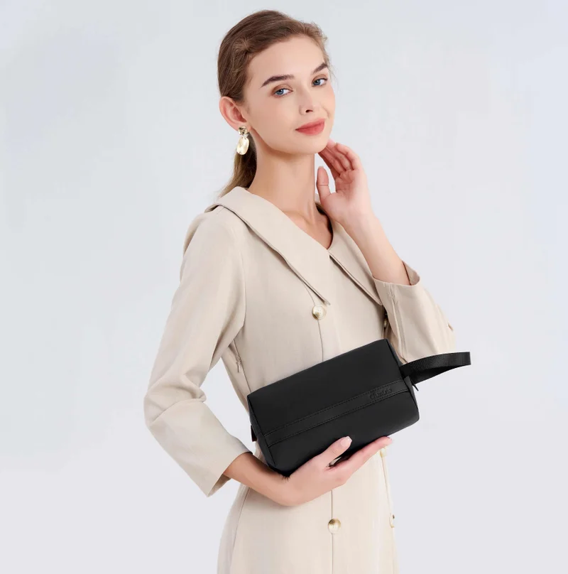 شانتريا Premium Lightweight Carry All Bag for Women Water Resistant Multifunctional Clutch Bag with Multiple Pockets, CB00814, Black