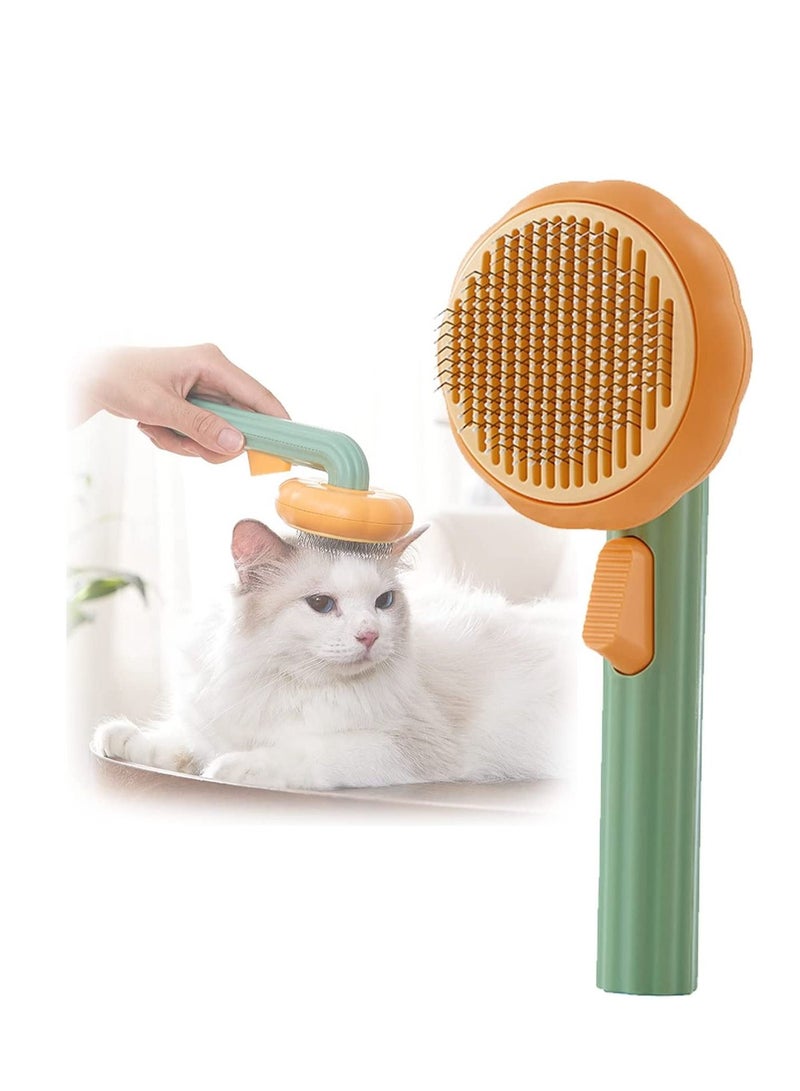 MissTiara فرشاة اليقطين للحيوانات الأليفة، فرشاة تنظيف ذاتية للحيوانات الأليفة للكلاب والقطط والجرو والأرنب - Image 1