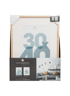 atmosphera Manu Wooden Rectangular Photo Frame Beige 30 x 40 cm 162355C  - Image 3