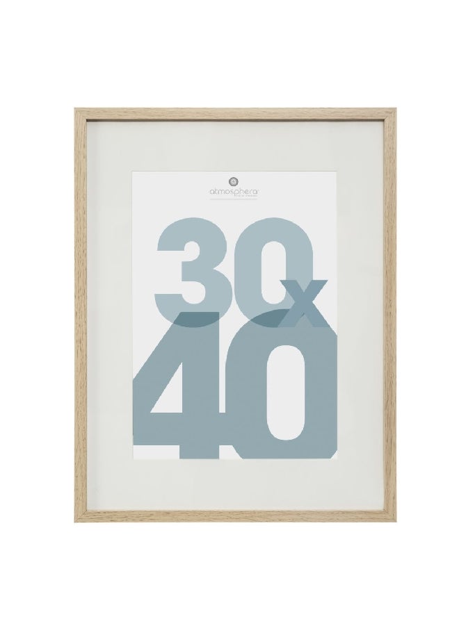 atmosphera Manu Wooden Rectangular Photo Frame Beige 30 x 40 cm 162355C  - Image 5