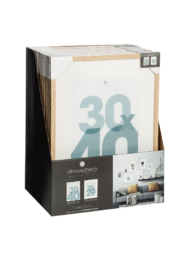 atmosphera Manu Wooden Rectangular Photo Frame Beige 30 x 40 cm 162355C  - Image 2