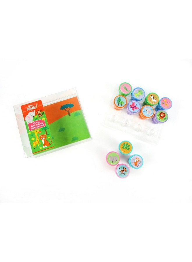 TINYMILLS 12 Pcs Safari Jungle Animals Stamp Kit For Kids Self Inking Stamps Gift Jungle Book Party Favor Bag Stuffer Teacher Stamps - Image 4