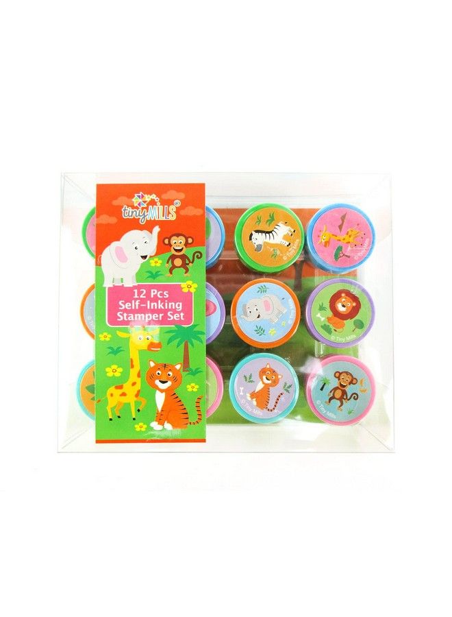 TINYMILLS 12 Pcs Safari Jungle Animals Stamp Kit For Kids Self Inking Stamps Gift Jungle Book Party Favor Bag Stuffer Teacher Stamps - Image 3