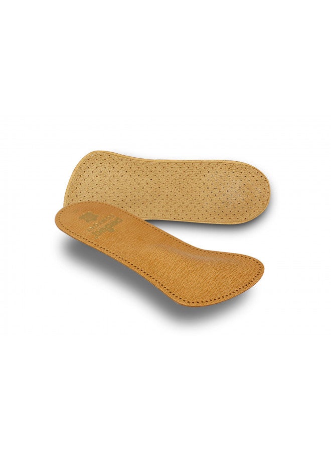 Pedag pedag Comfort Leather 3/4 Inserts for Whole Foot Support, Handmade in Germany, Men and Women's Dress Shoes, Flats, Ballet Flats, Sandals, Real Leather, Tan, 1 Pair, US W 9 / M 6 / EU 39 - Image 1