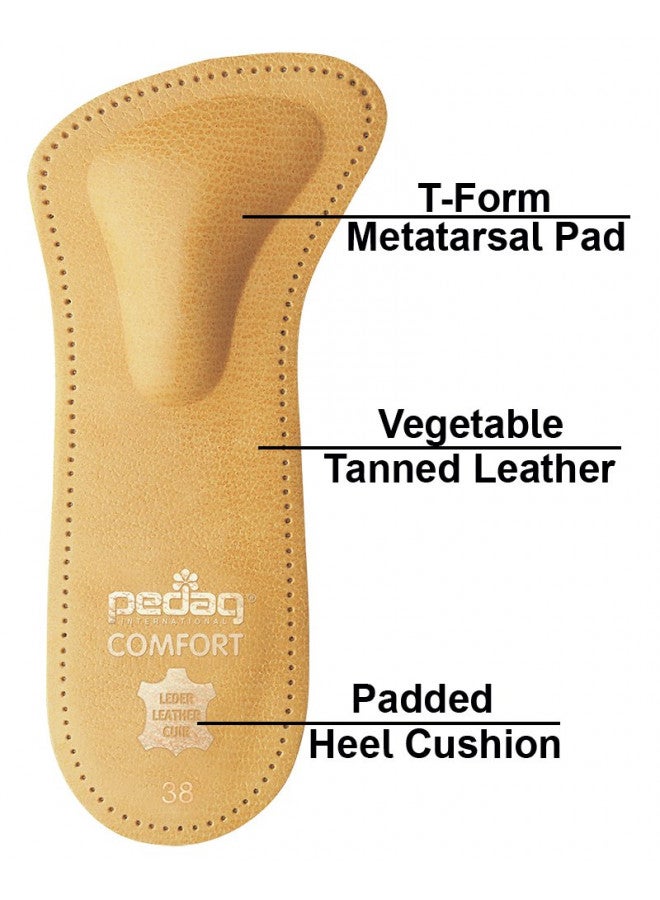 Pedag pedag Comfort Leather 3/4 Inserts for Whole Foot Support, Handmade in Germany, Men and Women's Dress Shoes, Flats, Ballet Flats, Sandals, Real Leather, Tan, 1 Pair, US W 9 / M 6 / EU 39 - Image 3