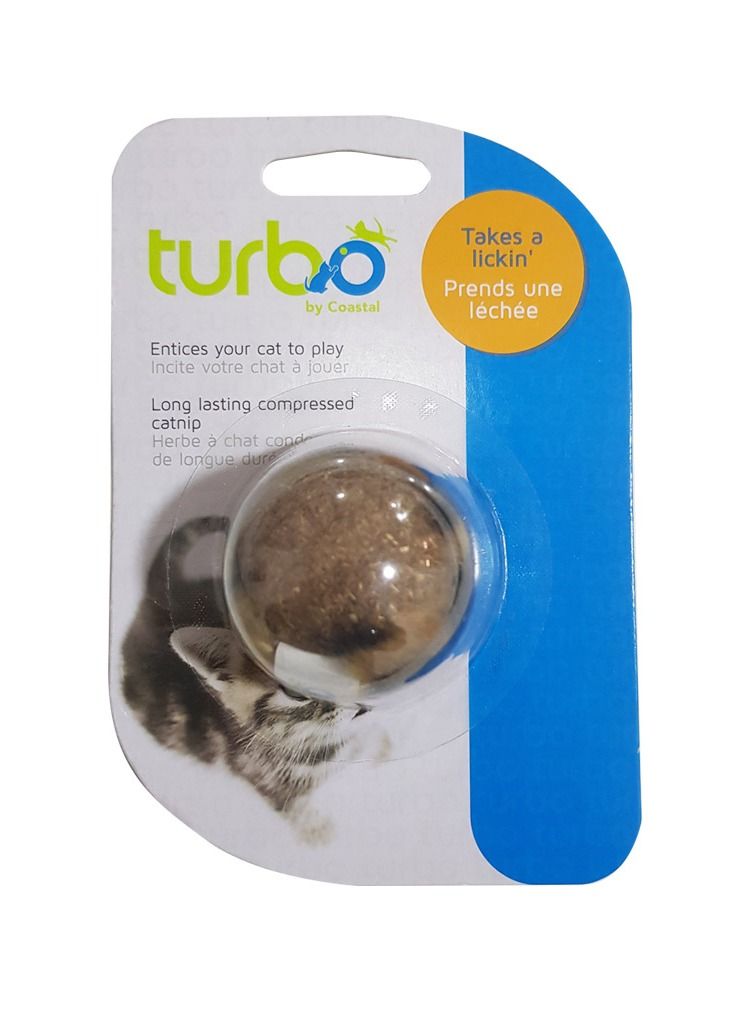 Bergan Turbo Cat Toy Compressed Catnip Ball Multicolor - Image 1