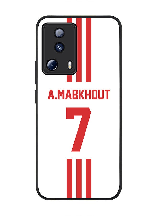 Stylizedd Rugged Black edge case for Xiaomi 13 Lite 5G / Xiaomi Civi 2 5G, Slim fit Soft Case Flexible Rubber Edges Anti Drop TPU Gel Thin Cover -  Football Team - UAE, Player Name - A.Mabkhout - Image 1