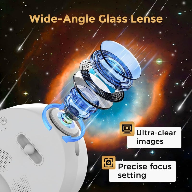 MERTTURM Galaxy Projector, Planetarium Projector Star Night Light Ceiling Space Starry Sky Projector with Light Strip Meteor and Auto Timer for Kids Bedroom Birthday Christmas Gift (White) - Image 4