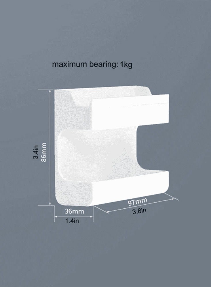 2-pieces Wall Mounted Controller Storage Box White  - Image 4