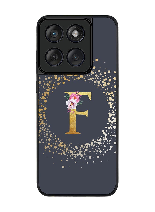 Stylizedd For Motorola MOTO Edge 60 Fusion/ Edge 60 Case,Slim fit Camera Protection, Shockproof Thin Phone cover  - Custom Monogram Floral - F  (Grey ) - Image 1