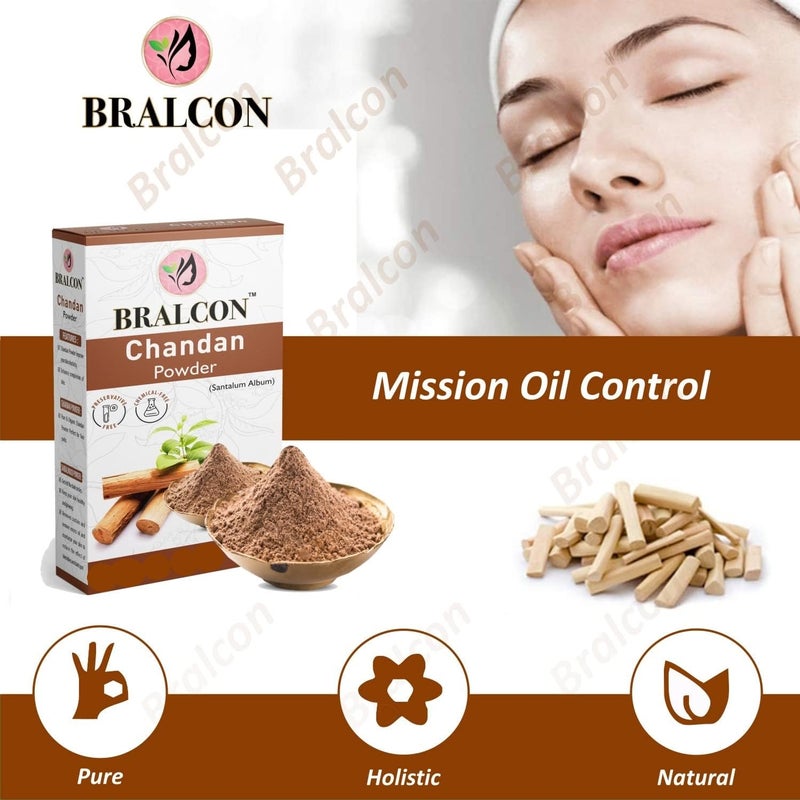 BRALCON Organic Chandan Powder 100g Santalum Album Original Chandan Powder For Face Masks Facials and Skin Care 100 Pure Natural Sandalwood Powder Face Pack for Glowing skin - Image 5
