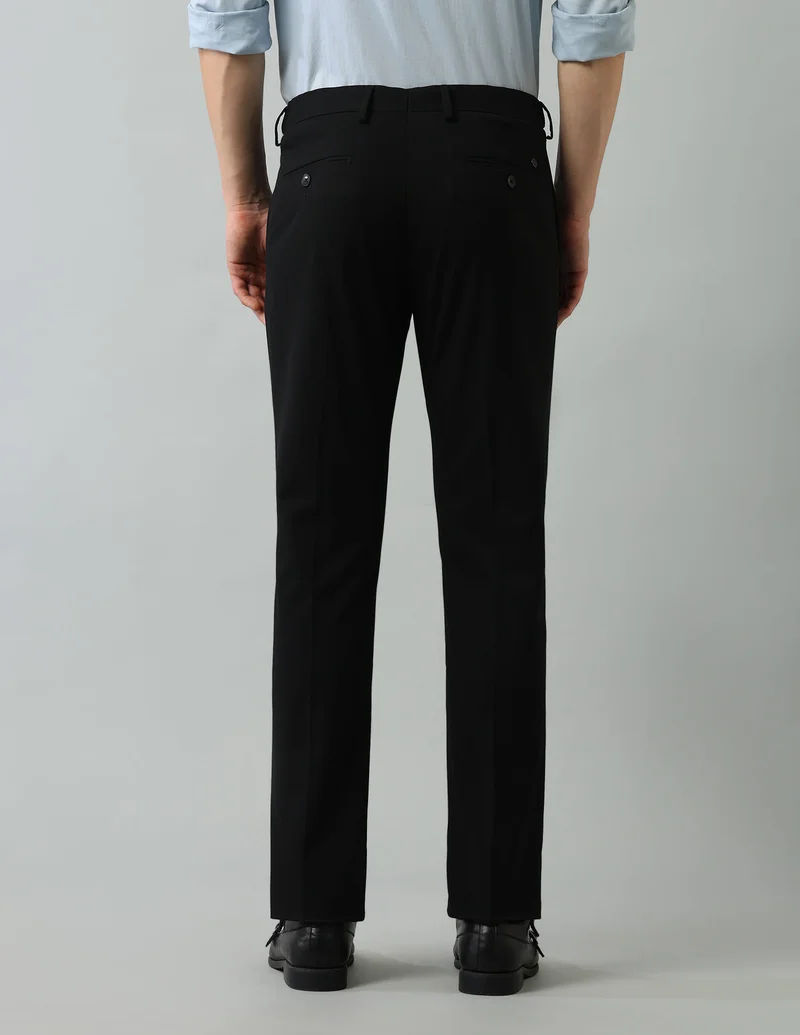 Arrow Black AutoFlex Regular Fit Trousers for Men | Best Price UAE
