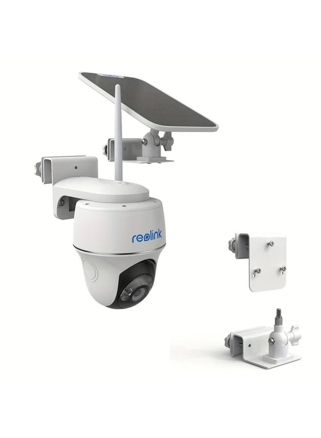 White Solar Panel Mounting Bracket and Gutter Kit for Reolink Argus PT Cameras - Image 1