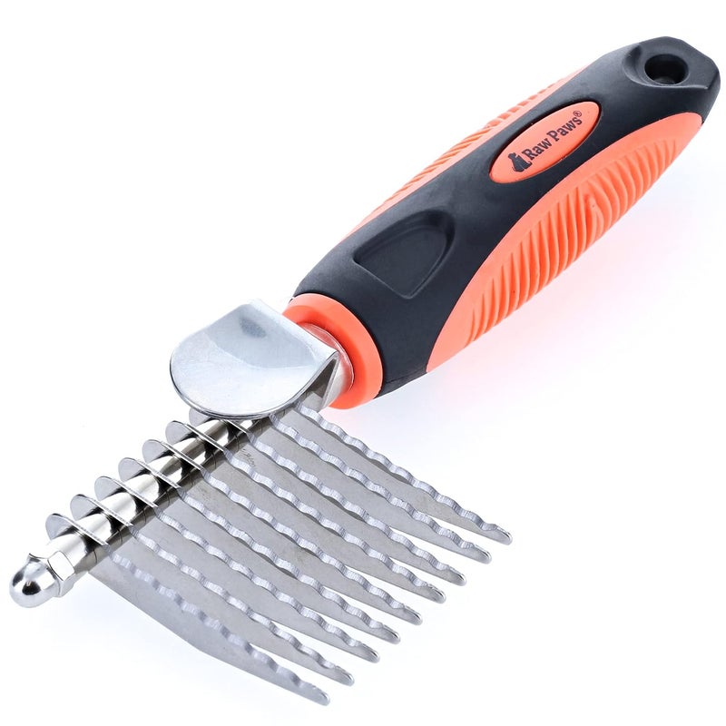 Raw Paws Dematting Comb - 1 ct, Long Blades & Safety Edges, For Cats and Dogs - Removes Mats, Tangles & Knots - Image 1