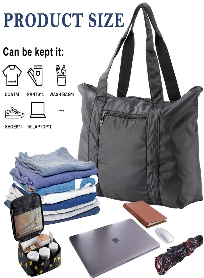 Leberna Travel Packable Luggage Lightweight - Foldable Duffel Bag Tote Bag Black - Image 5