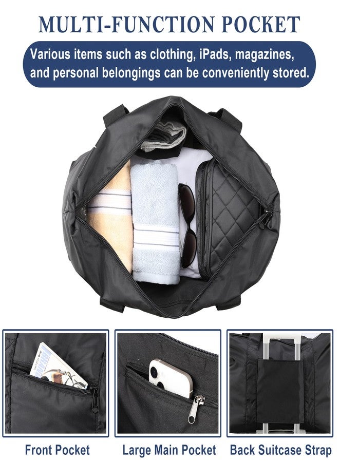 Leberna Travel Packable Luggage Lightweight - Foldable Duffel Bag Tote Bag Black - Image 4