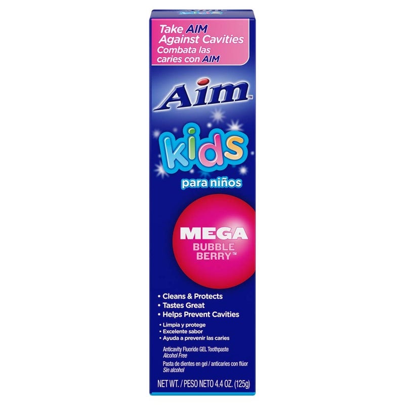 Aim Kids Gel Fluoride Toothpaste - Mega Bubble Berry 4.4 oz. (Pack of 2) - Image 5