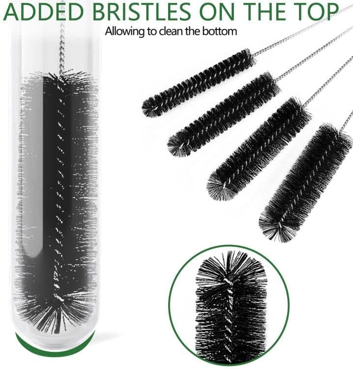 CiaraQ Bottle Cleaning Brushes, 9.8 Inch Nylon Tube Brush Set, Cleaner for Narrow Neck Bottles Cups with Hook, Set of 10pcs Occasional & permanent usable - Image 2