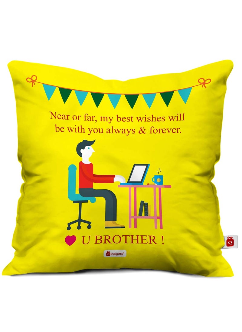 Indigifts Indigifts Bhaidooj Happy Diwali Gift Brother Sister Best Wishes 12X12 Printed PolySatin|  - Image 1