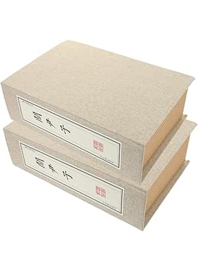 2 Pcs Vintage Faux Antique Decorative Books For Home Shelf Desk Decor Edged Finish - Image 1
