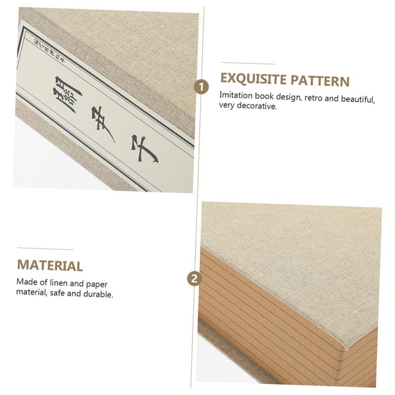 2 Pcs Vintage Faux Antique Decorative Books For Home Shelf Desk Decor Edged Finish - Image 5