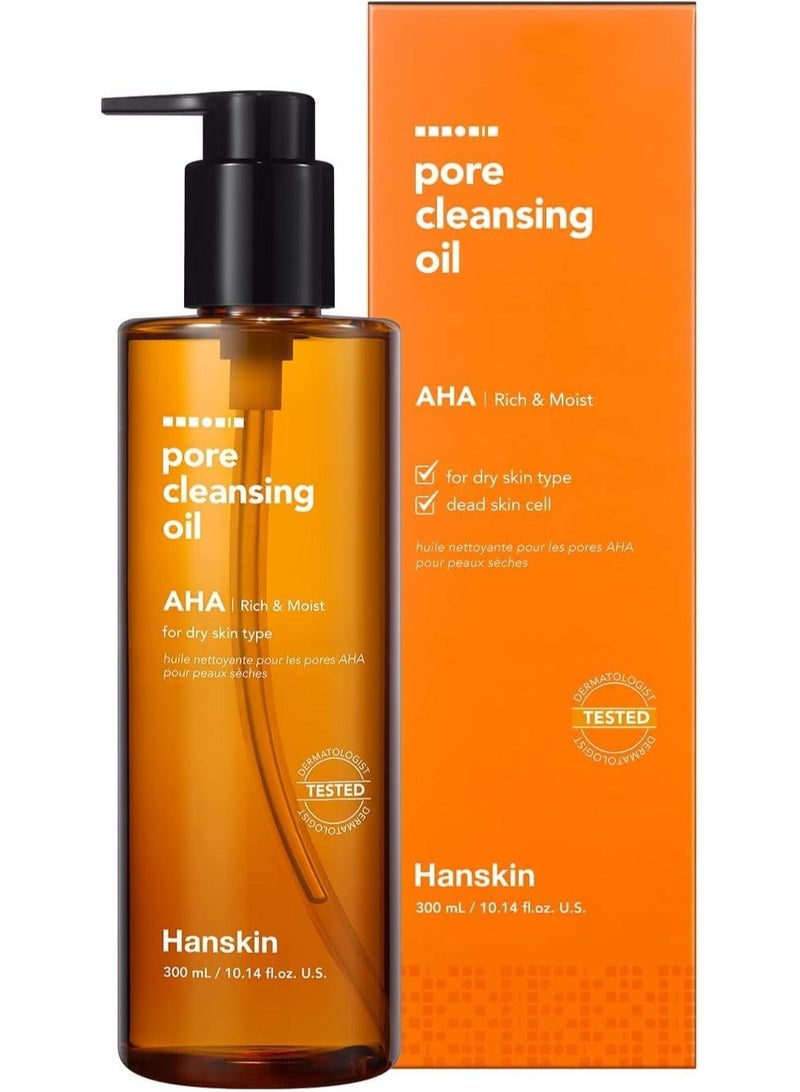 Hanskin Pore Cleansing Oil Aha Rich & Moist 300 Ml - Image 1