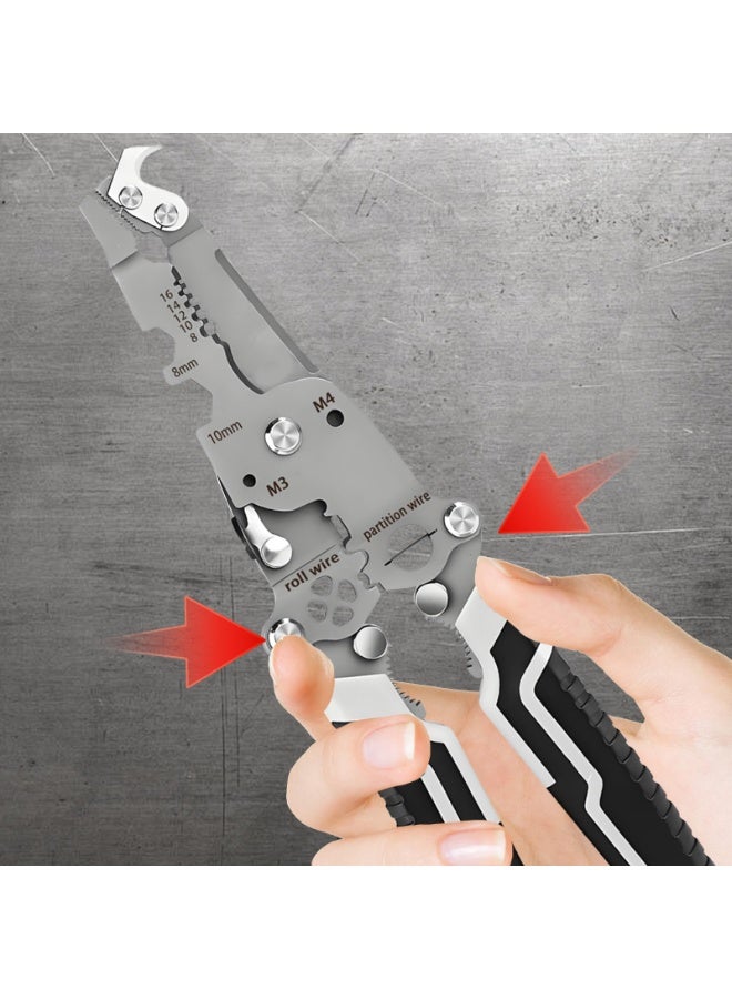 GNAFOTU 18 in 1 Folding Wire Stripper Multi-Function Wire Stripper Crimping Pliers, Quick Mech Tools Foldable Crimper Tool, Electrician Multitool, Easy to Carry for Home Repairs, Electrical Work - Image 4