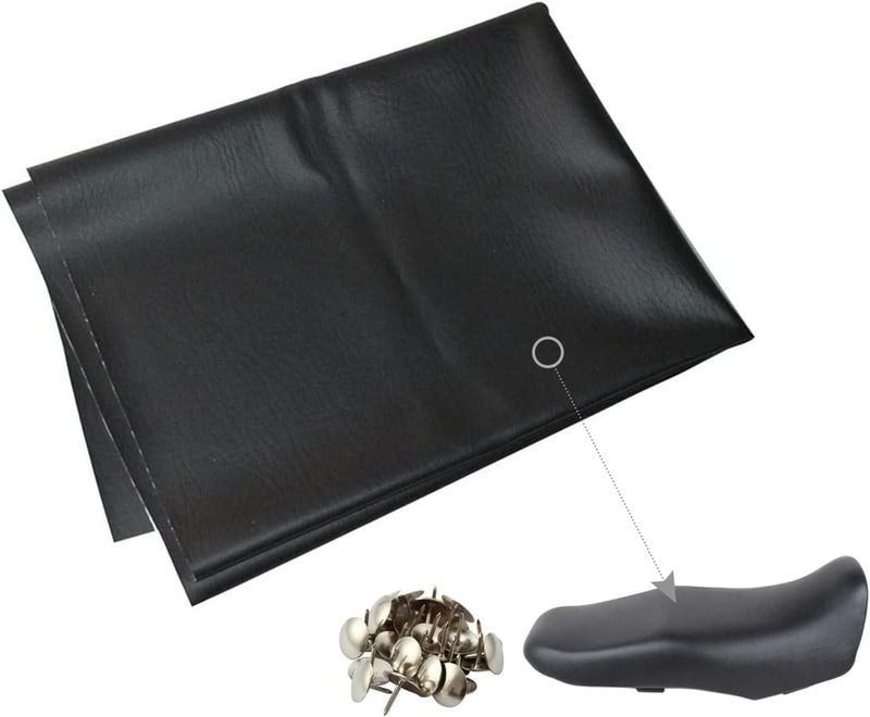 LACE INN MOTOBA Elastic Leather Motorcycle Seat Cover, Universal Motorcycle Flexible Seat Protector DIY with Thumbscrew 100 x 70 cm/39.37 x 27.56 inch - Image 1