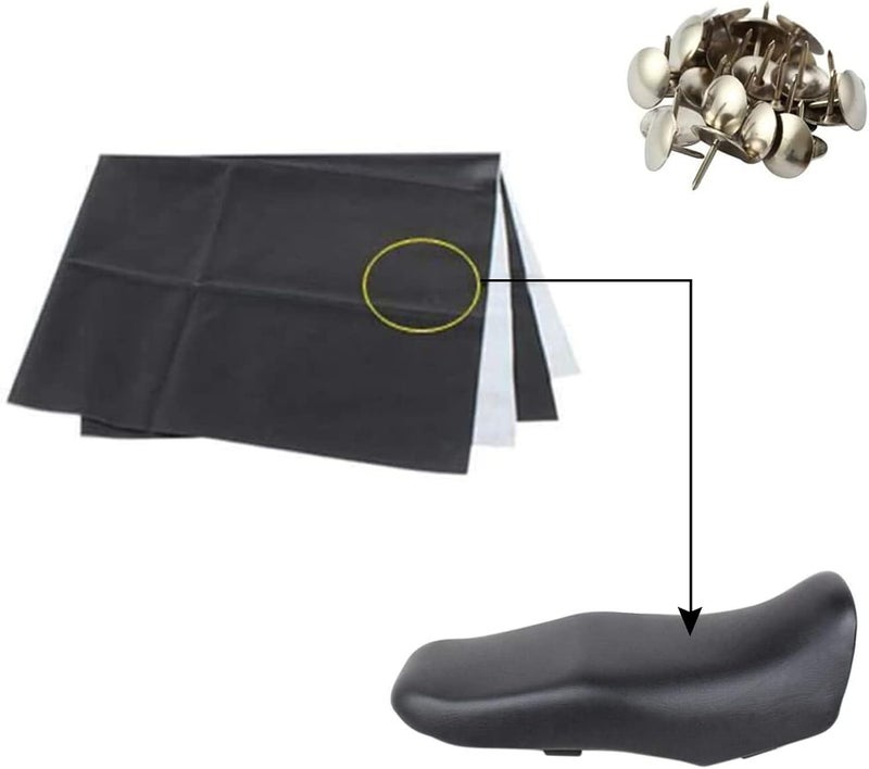 LACE INN MOTOBA Elastic Leather Motorcycle Seat Cover, Universal Motorcycle Flexible Seat Protector DIY with Thumbscrew 100 x 70 cm/39.37 x 27.56 inch - Image 2