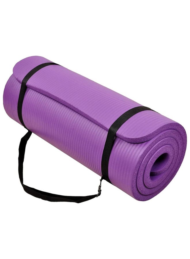 All-Purpose Extra Thick Yoga Mat – 183x61x1cm, Non-Slip Surface, Premium Cushioning for Yoga, Pilates, Fitness & Meditation, Purple