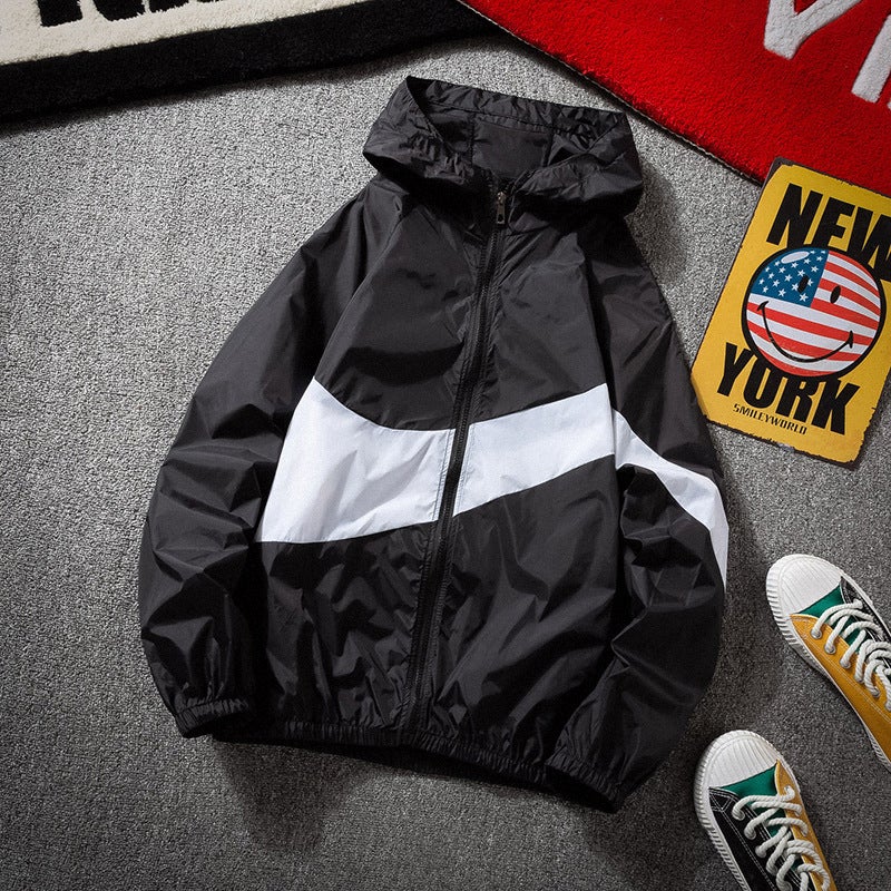 Generic Mens Summer Lightweight Casual Fishing Jacket Breathable Sun Protection Clothing Quick Dry Polyester Outdoor Windbreaker Black 