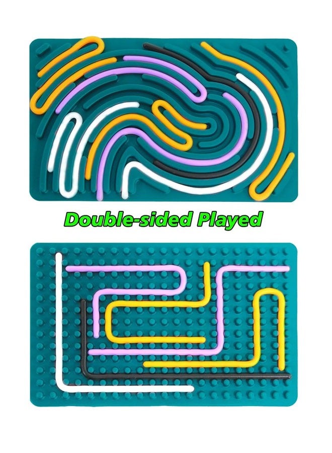 Sensory Activity Board,Double-Sided Silicone Fidget Toy for Kids  Adults Calming for Anxiety, ADHD  Autism Sensory Toys for Kids 3+ Portable with Travel Bag  20 Strings  - Image 5