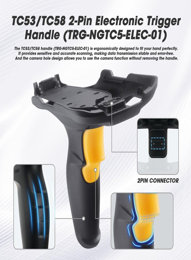 CARPSDZY TC53 Protective Case with Trigger Handle for Zebra TC53 TC58 Barcode Scanner Handheld Mobile Computer, Replace TRG-NGTC5-ELEC-01 Sensitive Handle and SG-NGTC5EXO1-01 Rugged Cover - Image 2
