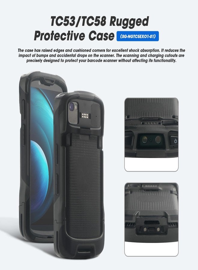 CARPSDZY TC53 Protective Case with Trigger Handle for Zebra TC53 TC58 Barcode Scanner Handheld Mobile Computer, Replace TRG-NGTC5-ELEC-01 Sensitive Handle and SG-NGTC5EXO1-01 Rugged Cover - Image 3