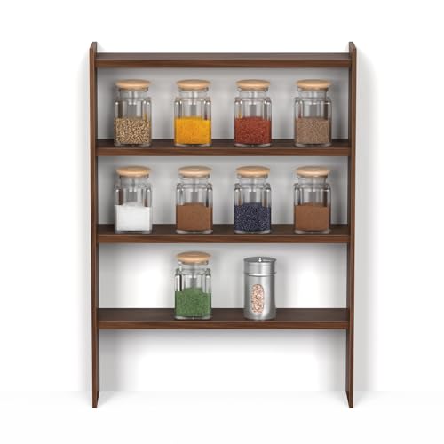 BLUEWUD Yobeo 4 Tier Engineering Wood Spice Masala Rack Shelf Stand Organizer/Spice Bottle Display Rack & Cup Stand for Home & Kitchen, DIY (Do it Yourself), (Brown Maple, 36.1 X 10 X 50 Cm) - Image 3