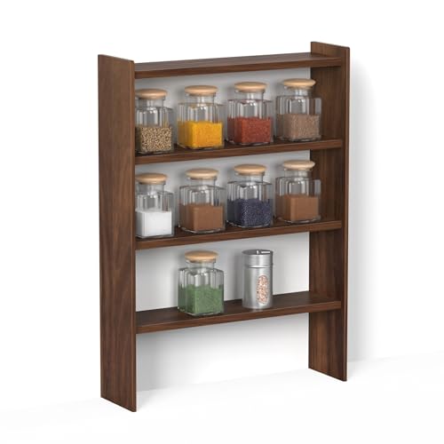 BLUEWUD Yobeo 4 Tier Engineering Wood Spice Masala Rack Shelf Stand Organizer/Spice Bottle Display Rack & Cup Stand for Home & Kitchen, DIY (Do it Yourself), (Brown Maple, 36.1 X 10 X 50 Cm) - Image 4