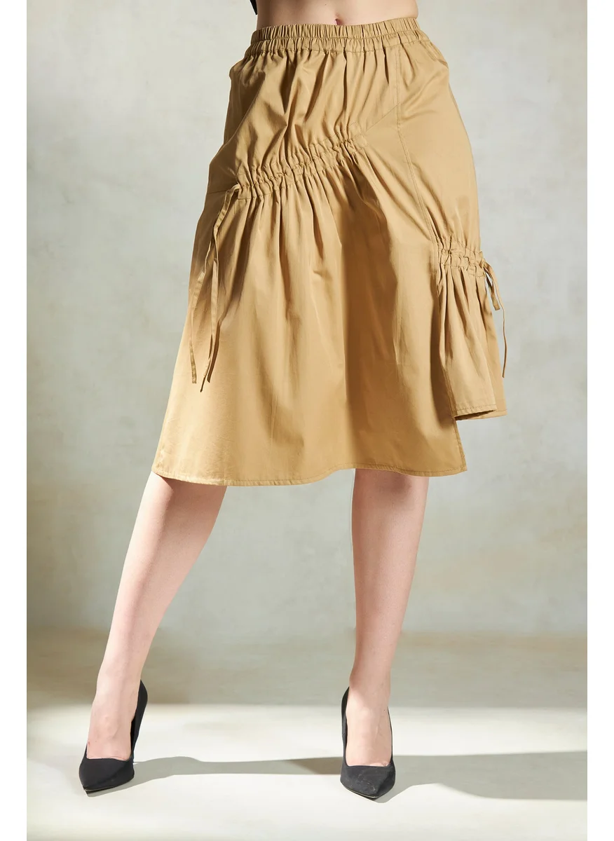 فيرجيو Virgio Women Solid Cotton Midi Length Skirt