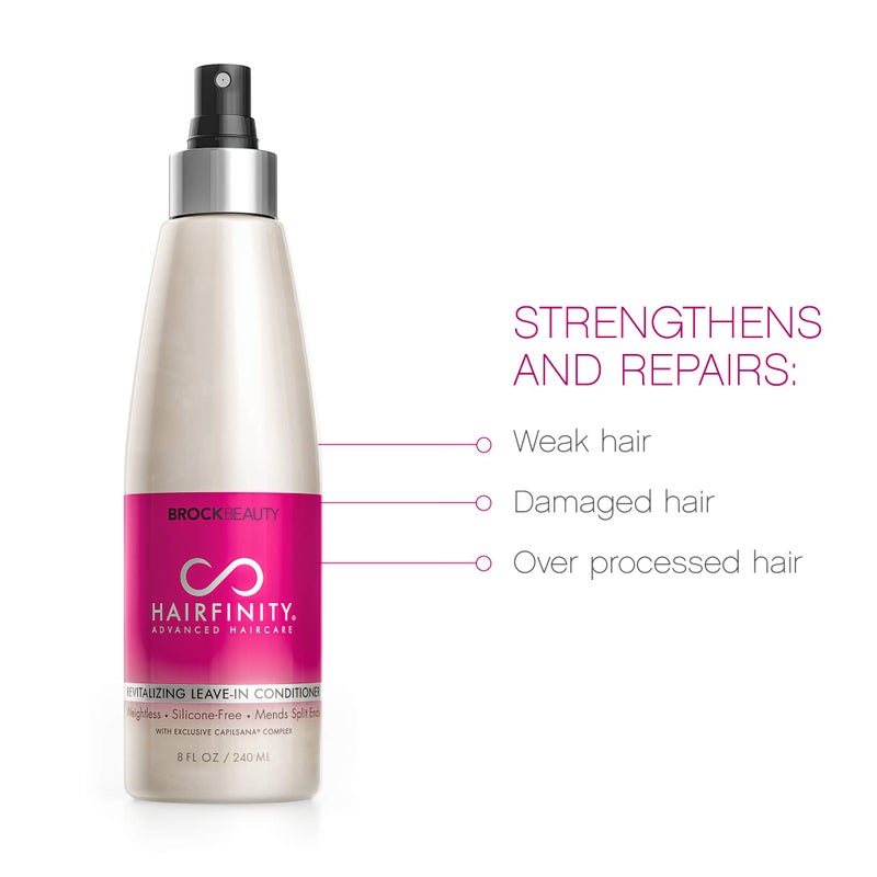 Hairfinity Revitalizing Leave In Conditioner - Biotin Growth Treatment for Dry, Damaged Hair and Scalp - Silicone Free Heat Protection Formula Mends Split Ends with Quinoa and Jojoba Oil 8 oz - Image 2