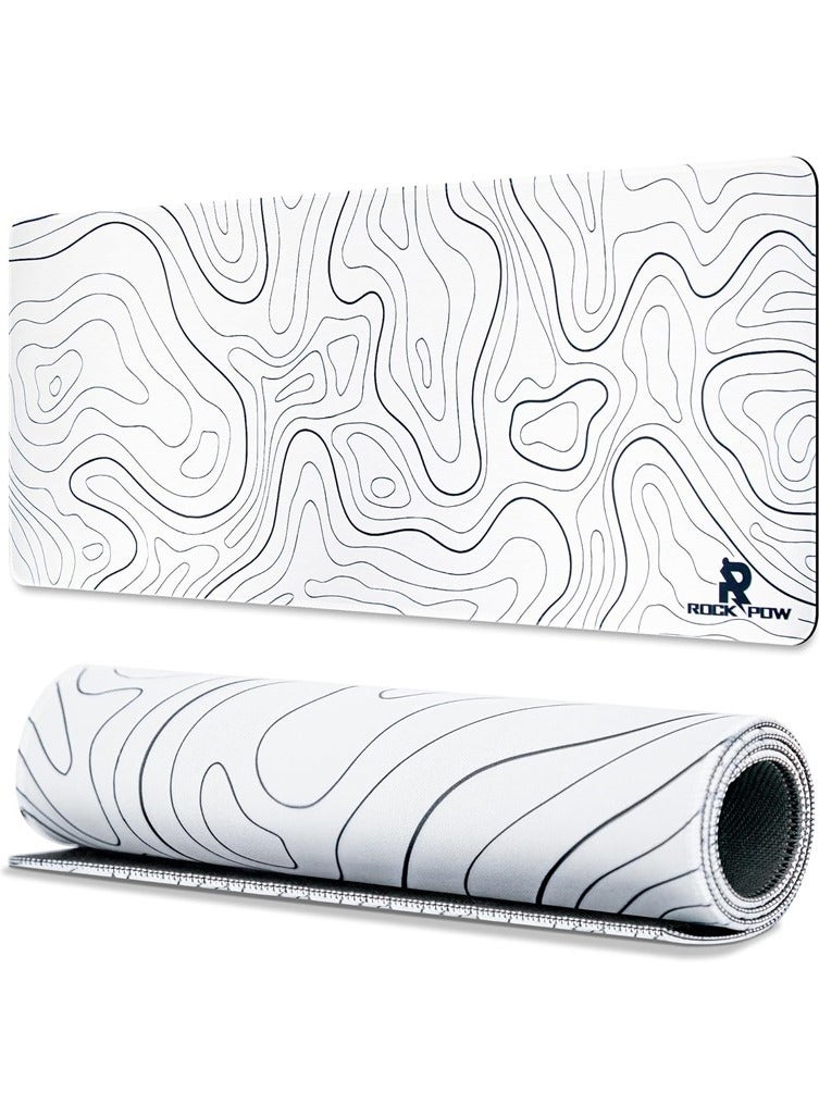 Rock Pow Gaming Laptop Mouse Pad Gaming Mouse Pad Big Desk Pads PC Keyboard Non-Slip 800 * 300 * 3mm Thicker Supper Rubber Table Mat Mouse Pads Edges Design for mouse and keyboard,gaming home and working office - Image 1