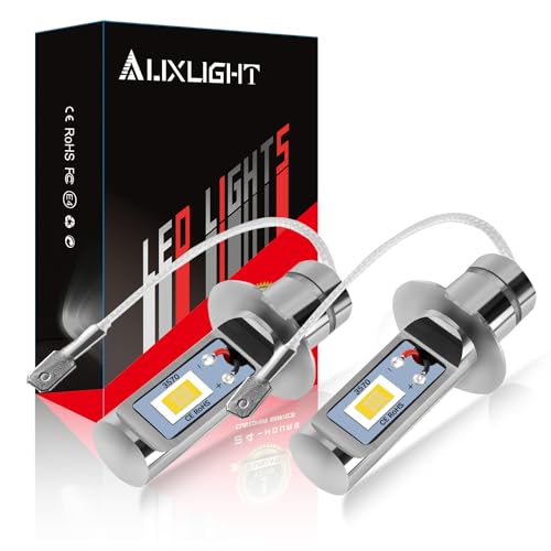 مصابيح ضباب LED H3 من AUXLIGHT 3000 لومن مصابيح استبدال ساطعة للغاية للسيارات والشاحنات صفراء ذهبية