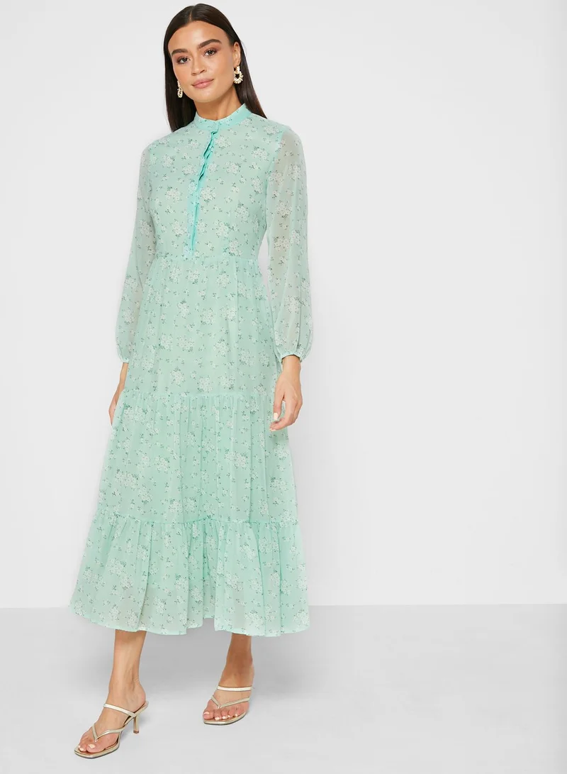 ELLA Tiered Floral Print Dress