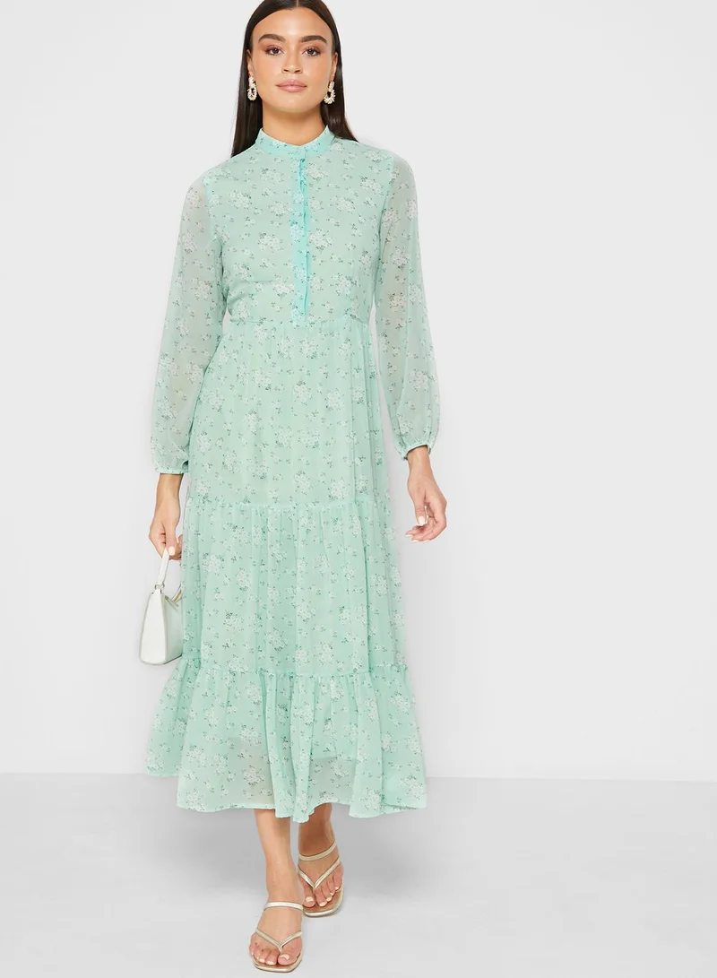 ELLA Tiered Floral Print Dress