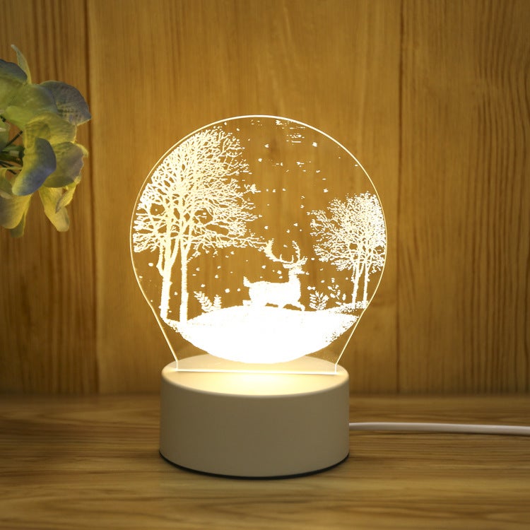 Gift Table Lamp Event Gift Battery Night Light Touch Remote Control Colorful Acrylic 3D Small Led Light - Image 1