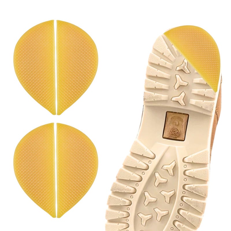 EACOZY Shoe Heel Repair, Rubber Sole Pads, 2 Pairs Heel Bottom Rubber Patch, Yellow - Image 1