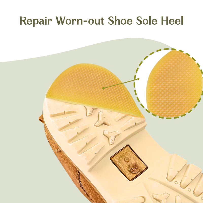EACOZY Shoe Heel Repair, Rubber Sole Pads, 2 Pairs Heel Bottom Rubber Patch, Yellow - Image 2